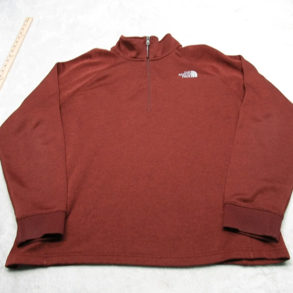 The North Face Fleece Mens XL Dark Copper 1/4 Zip Pullover‎ Jacket Hiking
